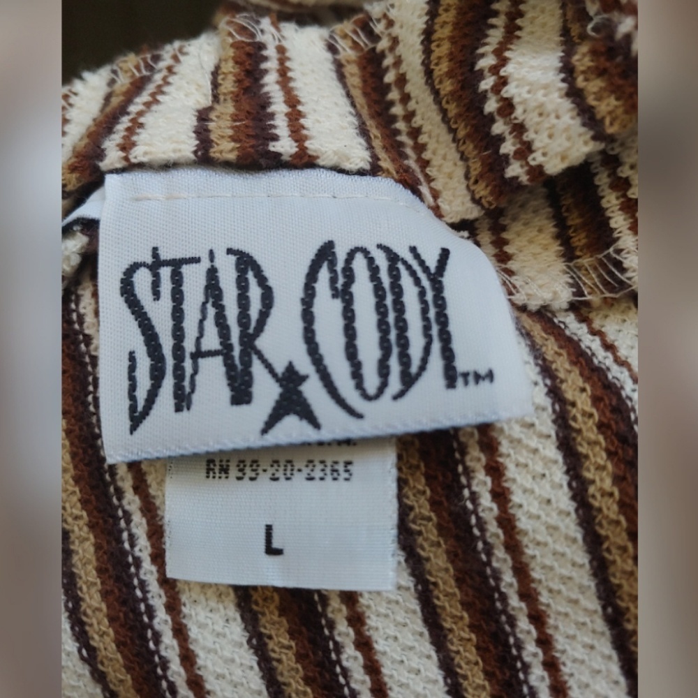 Vintage Star Cody Stripe Ribbed Button Back Top - Picture 4 of 5